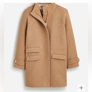 J. Crew Tan Toscana Coat Italian Wool Cloth Blend Size 00P Women’s Pea coat